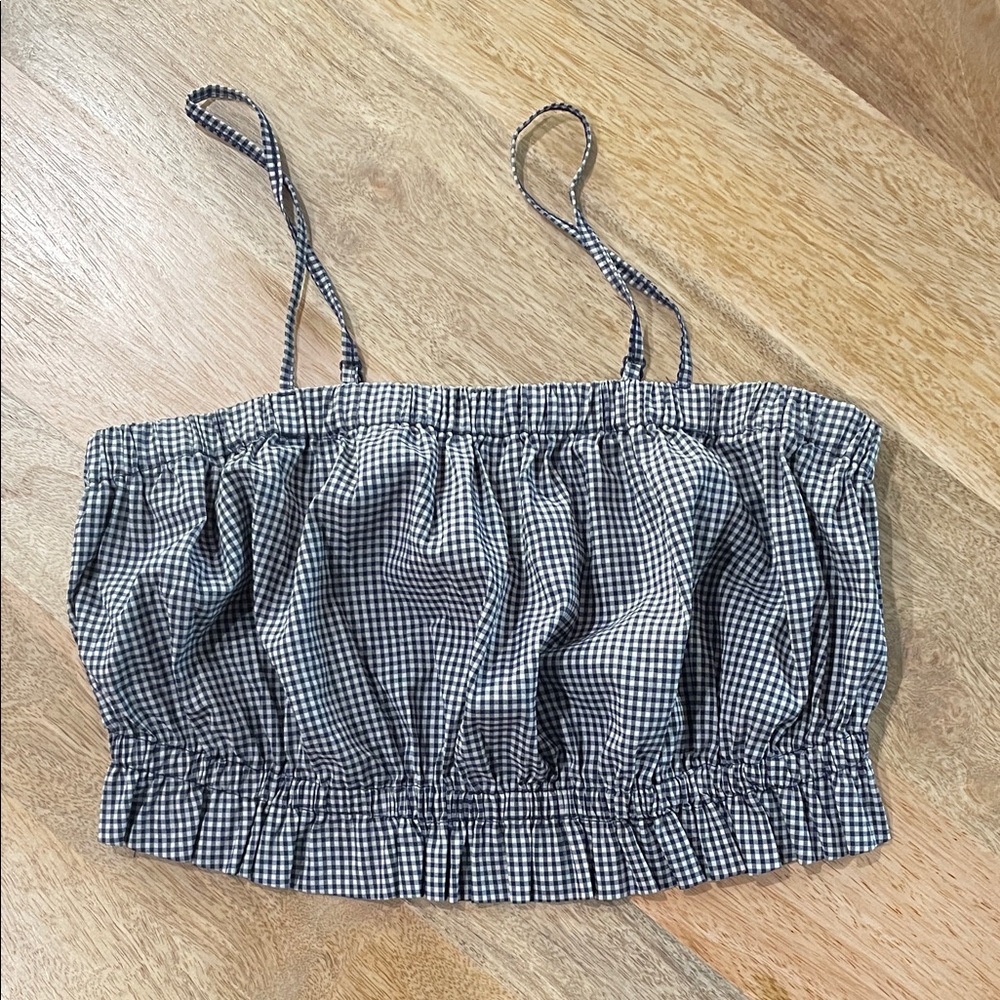 Kimchi Blue Black and White Checkered Crop Top